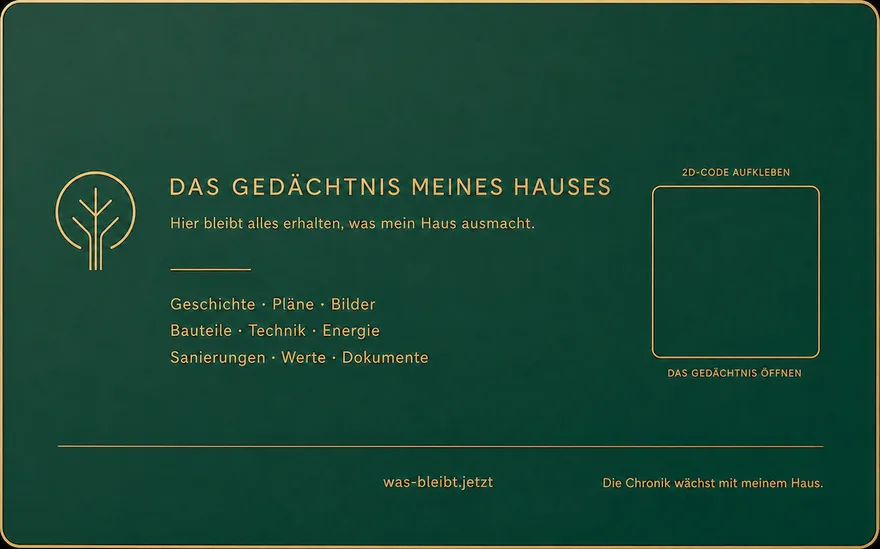 Gebäudepass-Karte Rückseite — Das Gedächtnis meines Hauses